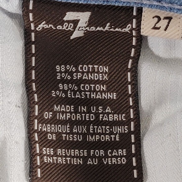 7 For ALL Mankind The Skinny Jeans Size 27 Ancient Pyramid Laser Aztec Print - Picture 9 of 16